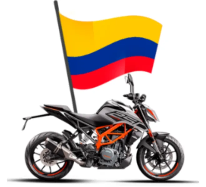 Moto con la bandera de Colombia