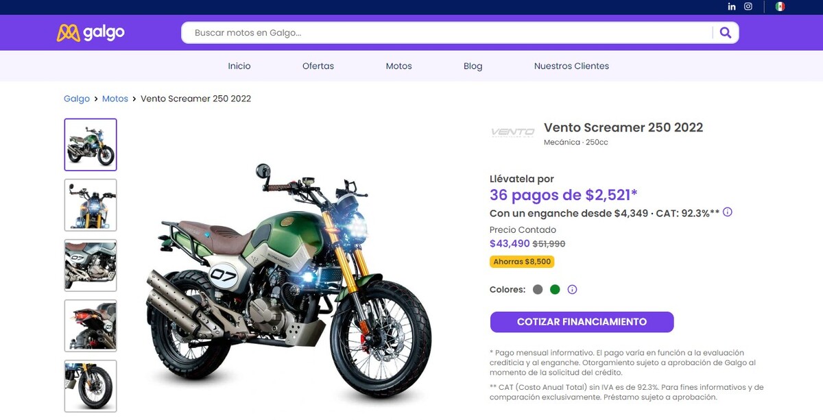 financiamiento de motos - Galgo México