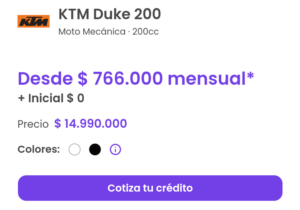Crédito para moto - Cotizar