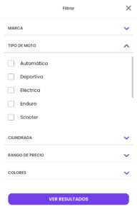 Crédito para moto - Filtros